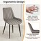 Costway Dining Chair Set of 2 Upholstered Leisure Chairs with Metal Legs Padded Seat Brown/Grey
